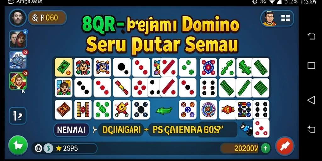 Screenshot gameplay 8QR yang menampilkan keseruan bermain Domino.