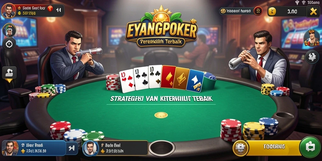 Tampilan mendebarkan dari gameplay EYANGPOKER yang penuh strategi.