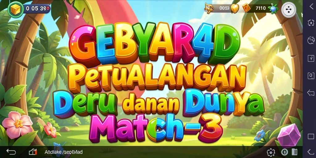 Tampilan seru gameplay GEBYAR4D saat mencocokkan item dalam Match-3.