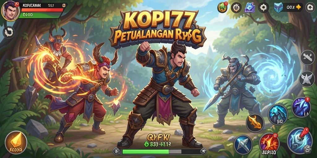 Tangkapan layar KOPI77 menunjukkan pertarungan epik dalam dunia RPG.