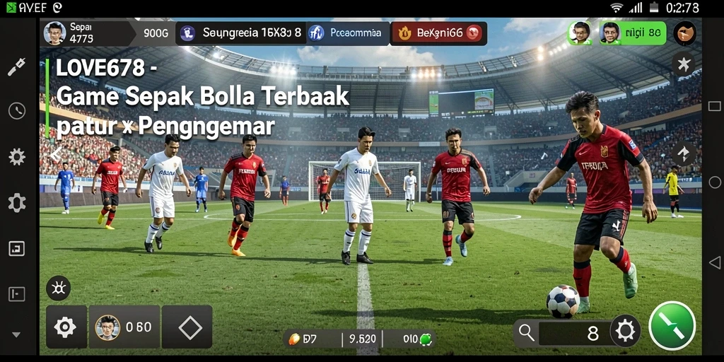 Gameplay seru di LOVE678 dengan aksi sepak bola mendebarkan.