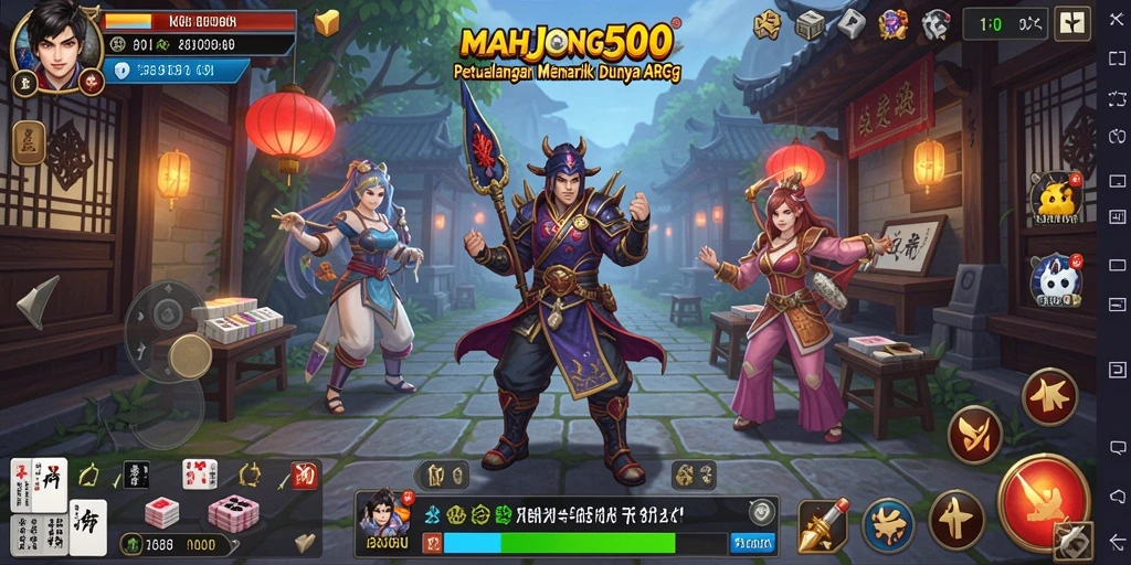 Screenshot gameplay MAHJONG500 dengan pertarungan epik yang seru.