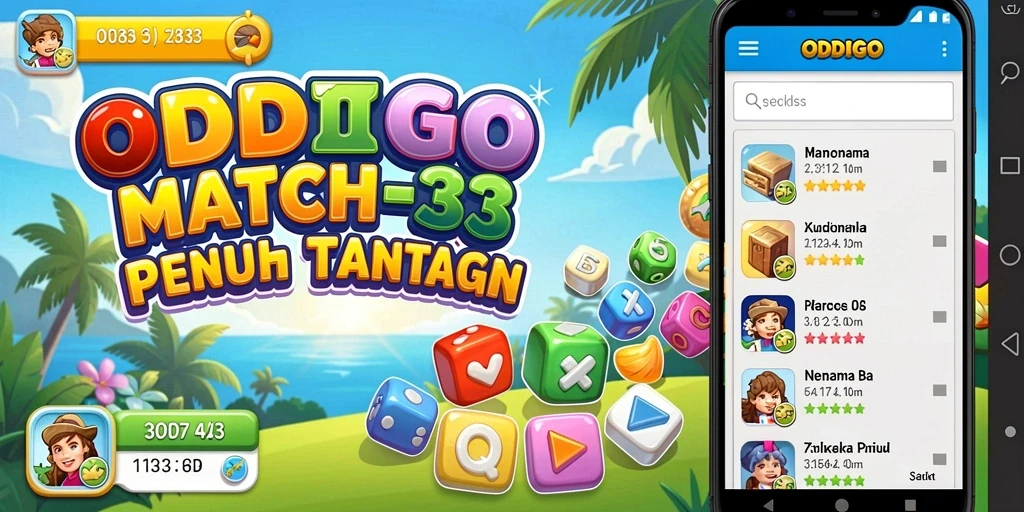Tampilan menarik dari gameplay ODDIGO yang penuh warna.