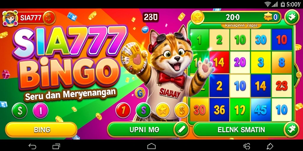 Screenshot utama SIA777 menampilkan gameplay seru Bingo.