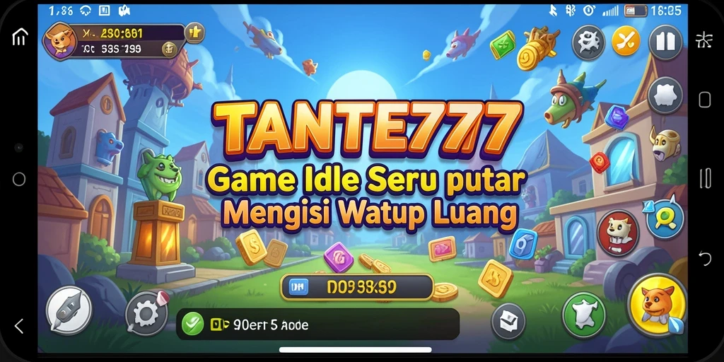 Tampilan utama TANTE777 menampilkan karakter yang bekerja dalam mode Idle.