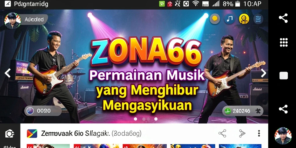 Gameplay ZONA66 menunjukkan pemain menikmati musik dengan cara interaktif.